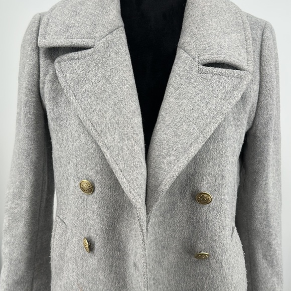 J. Crew Coat double breasted size 4 Pea Coat gray - Picture 4 of 11